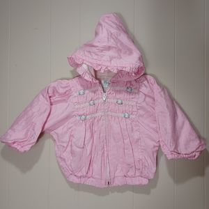 Vintage Tiny Tots Baby Girl Pink Hood Zip Jacket 24 Months